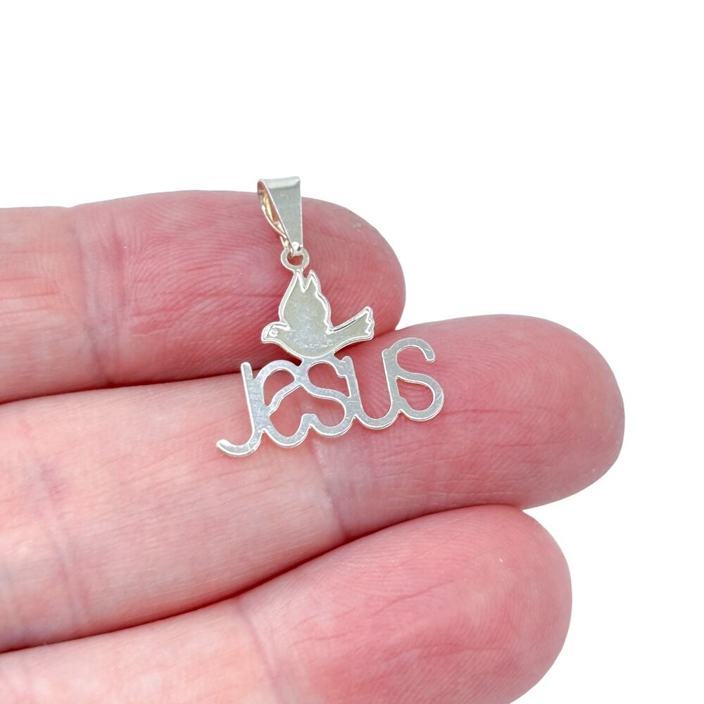Vintage Sterling Silver 925 Dove Religious Jesus Charm Pendant